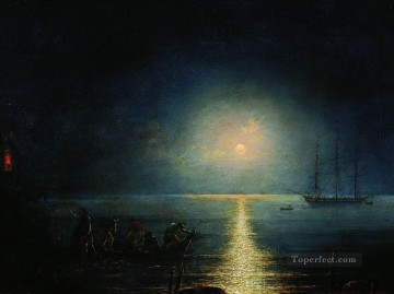 Landscapes Painting - Ivan Aivazovsky smugglers Seascape